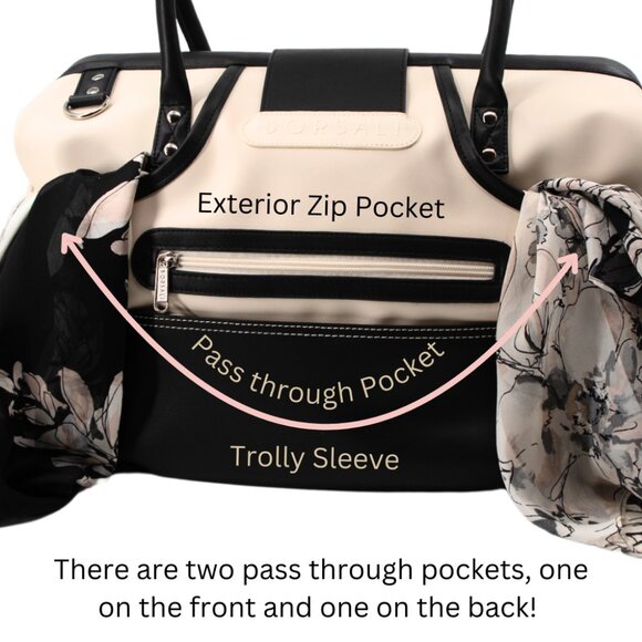 Carry on Vegan Leather Duffel with Travel Wallet, Packing Cubes, Shoe Covers - Picture 2 of 9